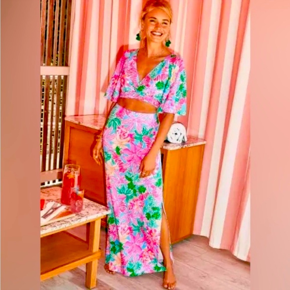 RARE!! Lilly Pulitzer Women’s Maxi 2 Piece Set HTF! Holy Grail 💖 - Picture 2 of 11